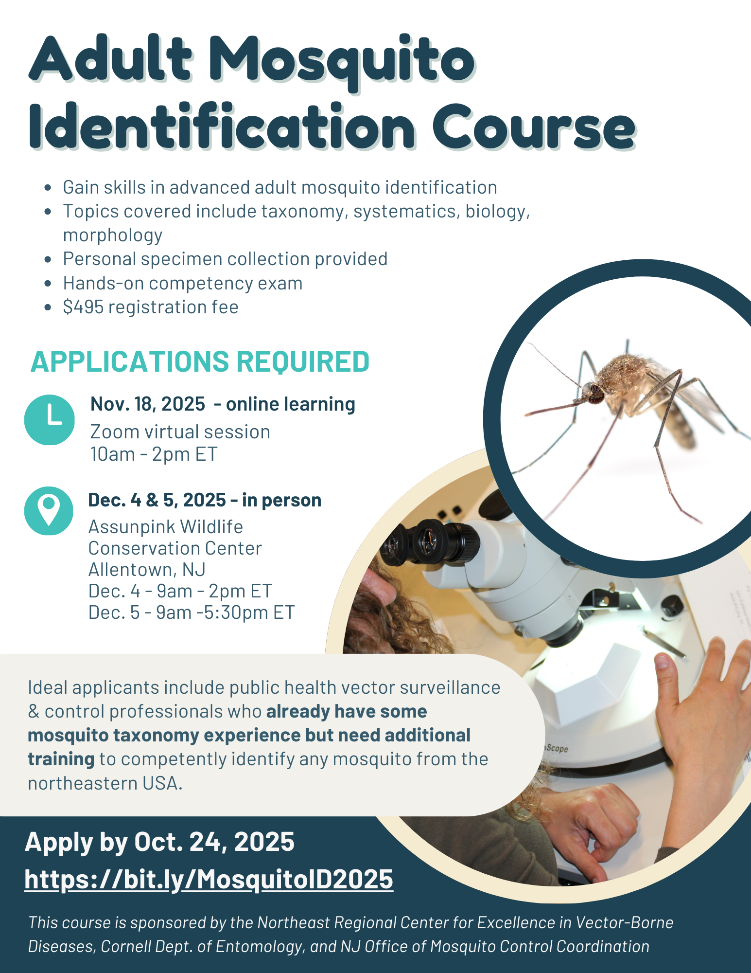 Advanced mosquito ID course advert